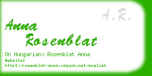 anna rosenblat business card
